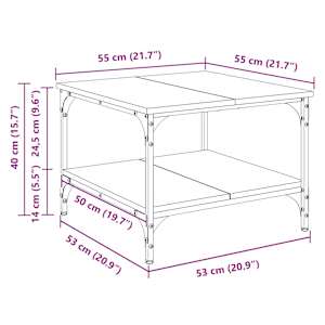 Konferenční stolek Staré dřevo 55 x 55 x 40 cm kompozitní dřevo - obrázek 11