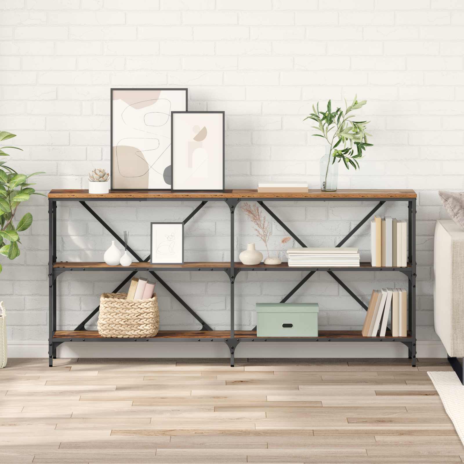 vidaXL Masă de consolă Lemn Vechi 160 x 30 x 75 cm Lemn compozit