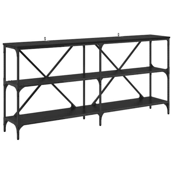 vidaXL Konsoollaud Must tamm 160 x 30 x 75 cm Tehispuit