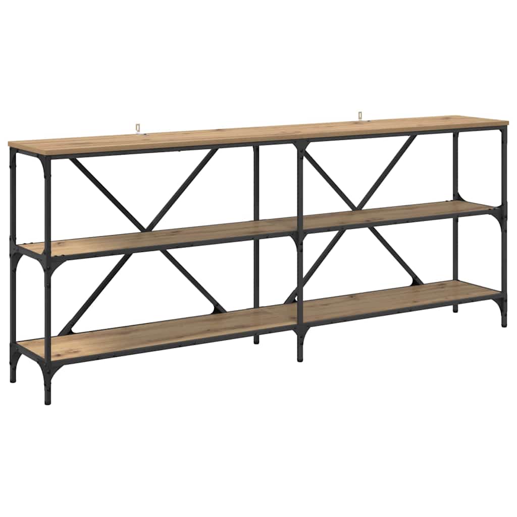 VidaXL Wandtafel Met Plank Artisan Eiken 180 X 30 X 75 Cm Bewerkt Hout