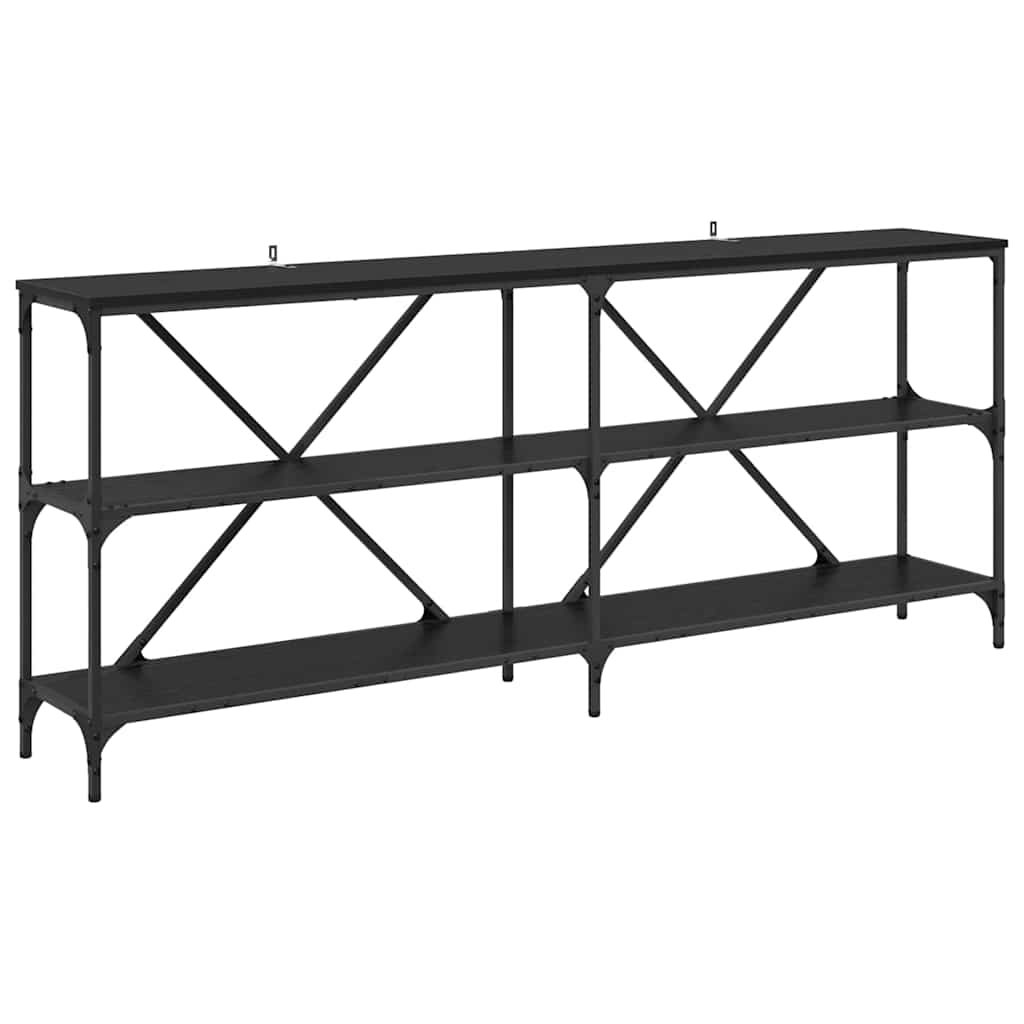 Thumbnail - vidaXL Konsolentisch mit Regal Schwarz Eichen-Optik 180 x 30 x 75 cm