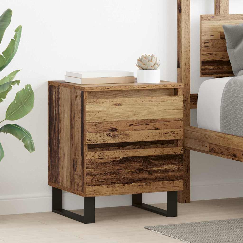 Noptiere dormitor - Dulap de noapte 2 pcs Lemn vechi 40 x 35 x 50 cm Lemn compozit