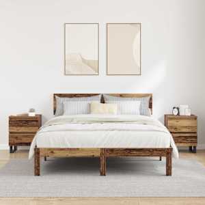 Noční skříňka se zásuvkou 2 pcs Staré dřevo 40 x 35 x 50 cm - obrázek 4