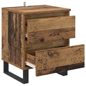 Noční skříňka se zásuvkou 2 pcs Staré dřevo 40 x 35 x 50 cm - obrázek 5