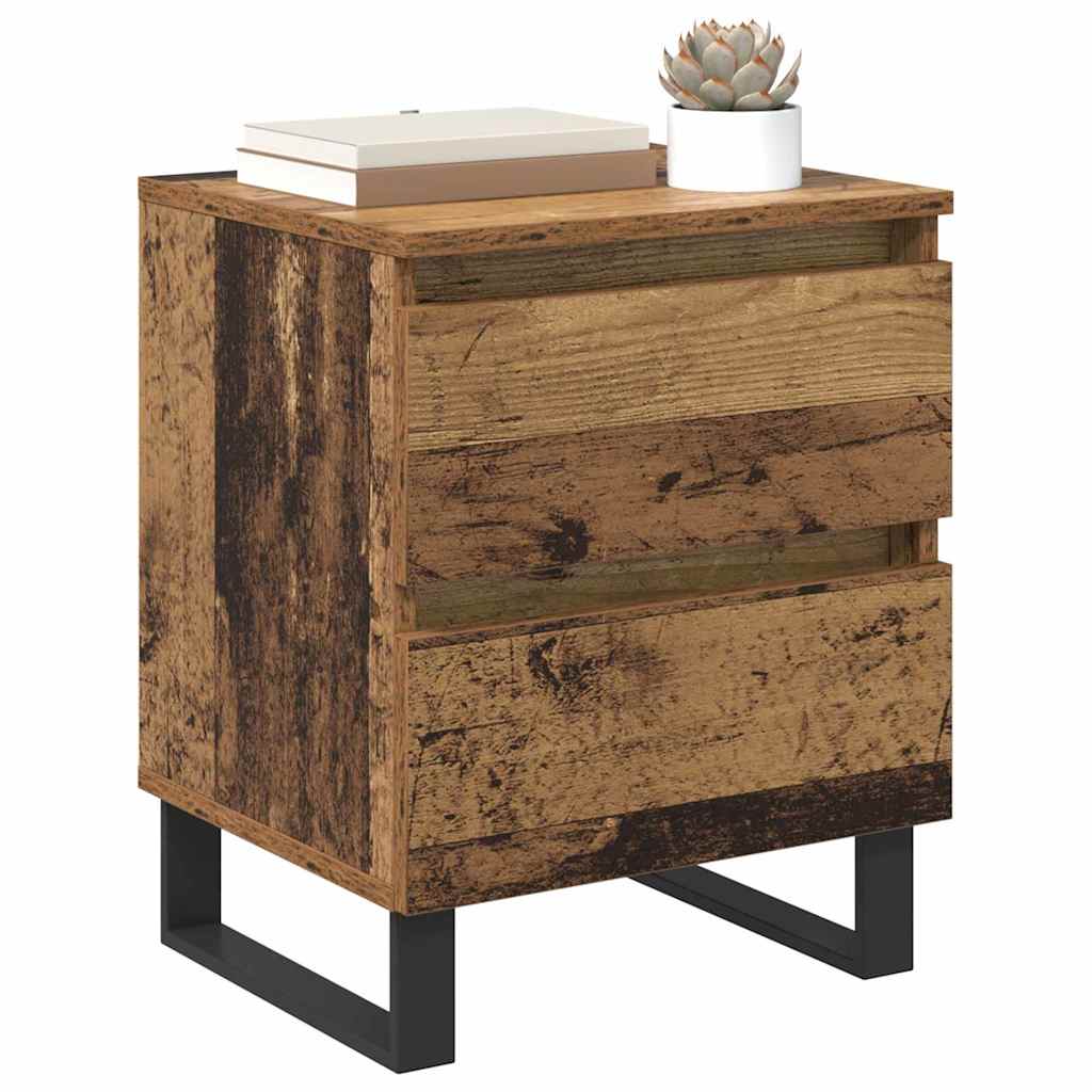 vidaXL Nachtkastje 2 pcs Oud hout 40 x 35 x 50 cm Bewerkt hout