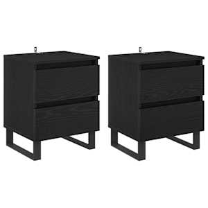 Noční skříňka 2 pcs Černý dub 40 x 35 x 50 cm kompozitní dřevo - obrázek 2