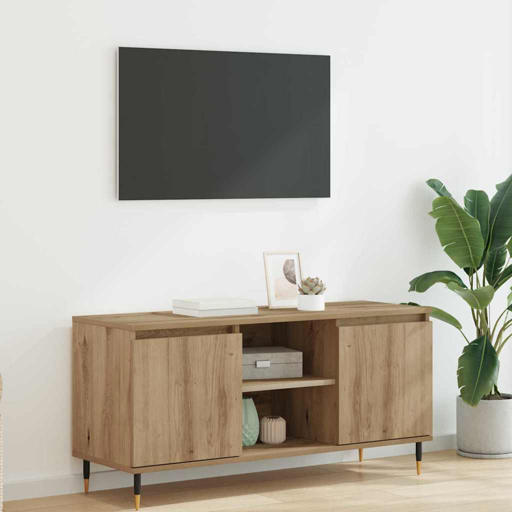 vidaXL Cabinet TV Stejar Artizanal 104 x 35 x 50 cm Lemn compozit