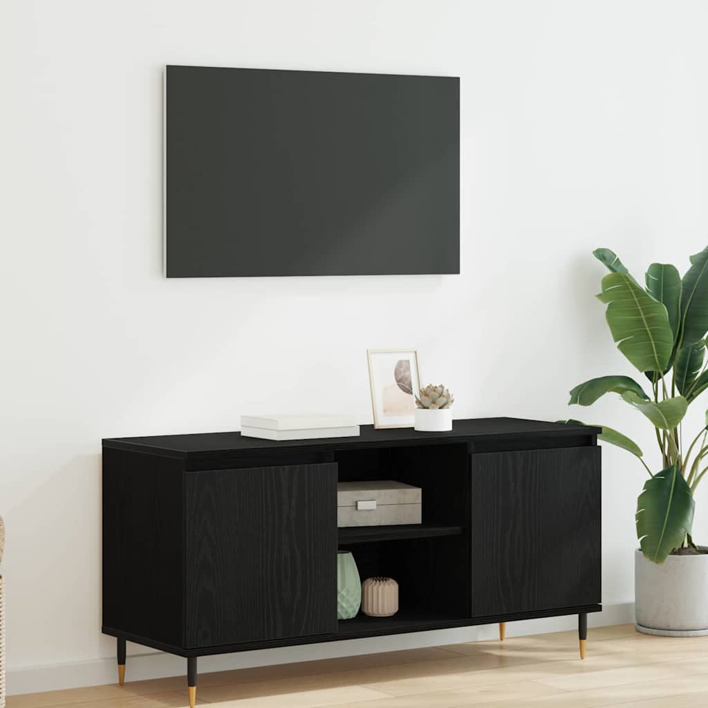 vidaXL Cabinet TV Stejar Negru 104 x 35 x 50 cm Lemn compozit