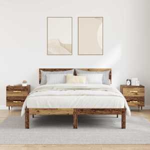 Noční skříňka se zásuvkou 2 pcs Staré dřevo 40 x 35 x 47,5 cm - obrázek 4