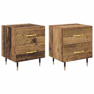 Noční skříňka se zásuvkou 2 pcs Staré dřevo 40 x 35 x 47,5 cm - obrázek 2
