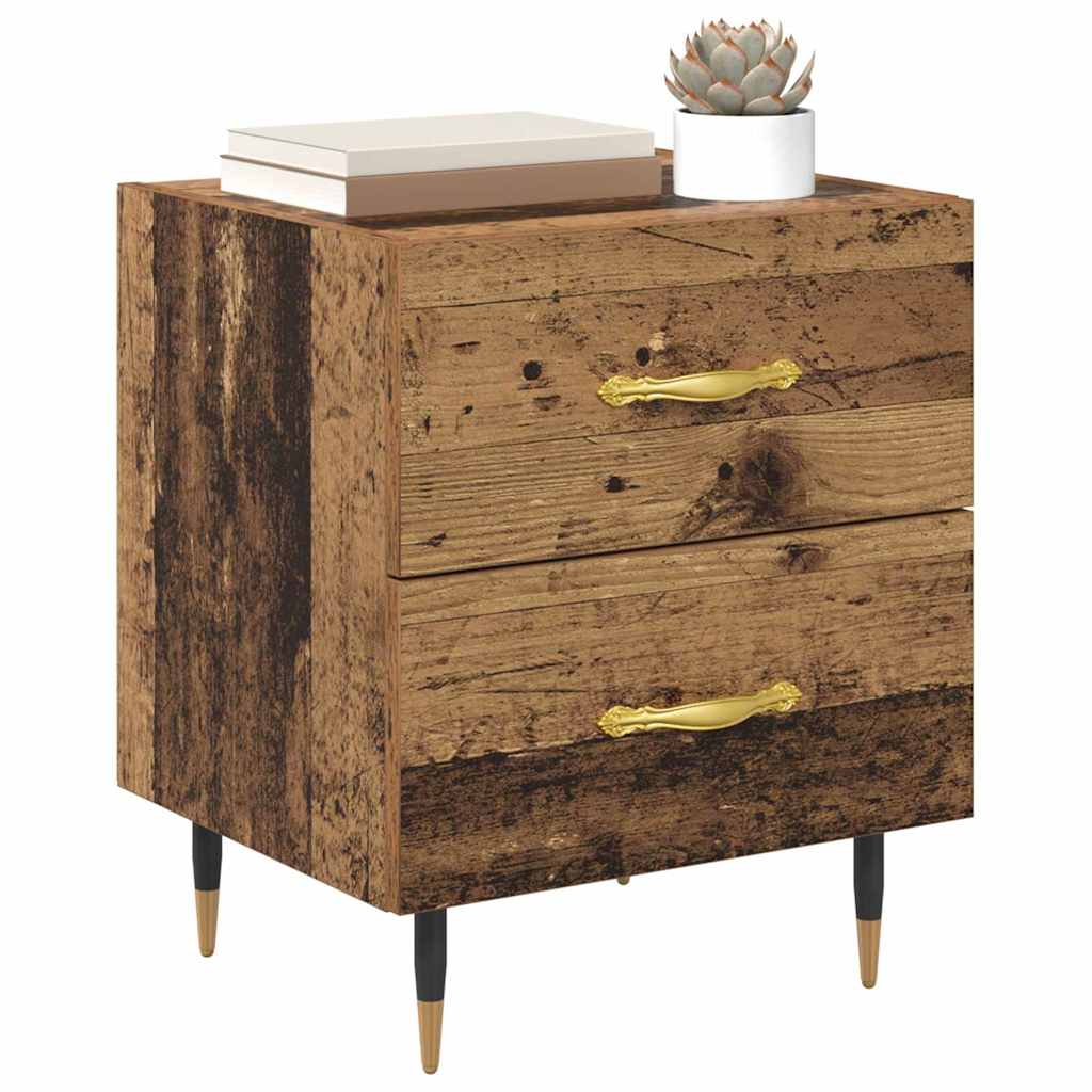 vidaXL Nachtkastje 2 pcs Oud hout 40 x 35 x 47,5 cm Bewerkt hout