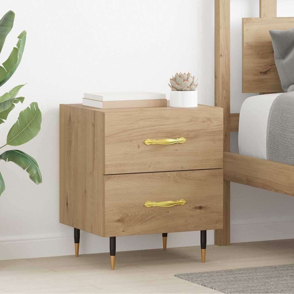 vidaXL Dulap de noapte 2 pcs stejar artizanal 40 x 35 x 47.5 cm
