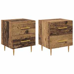 Noční skříňka se zásuvkou 2 pcs Staré dřevo 40 x 35 x 47,5 cm - obrázek 2