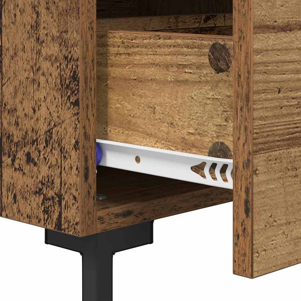 Yöpöytäkaappi 2 pcs Vanha puu 40 x 35 x 47,5 cm Tekninen puu - Image 10