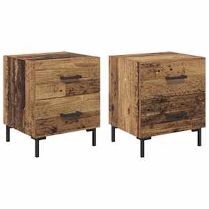 Noční skříňka se zásuvkou 2 pcs Staré dřevo 40 x 35 x 47,5 cm - obrázek 2