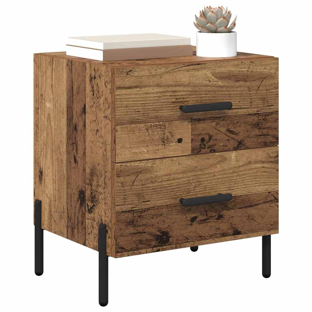 vidaXL Nachtkastje met lade Oud hout 40 x 35 x 47,5 cm Bewerkt hout