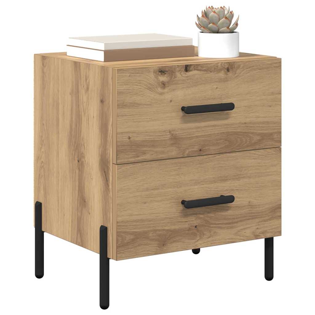 vidaXL Nachtkastje 2 pcs artisanaal eikenkleurig 40 x 35 x 47,5 cm
