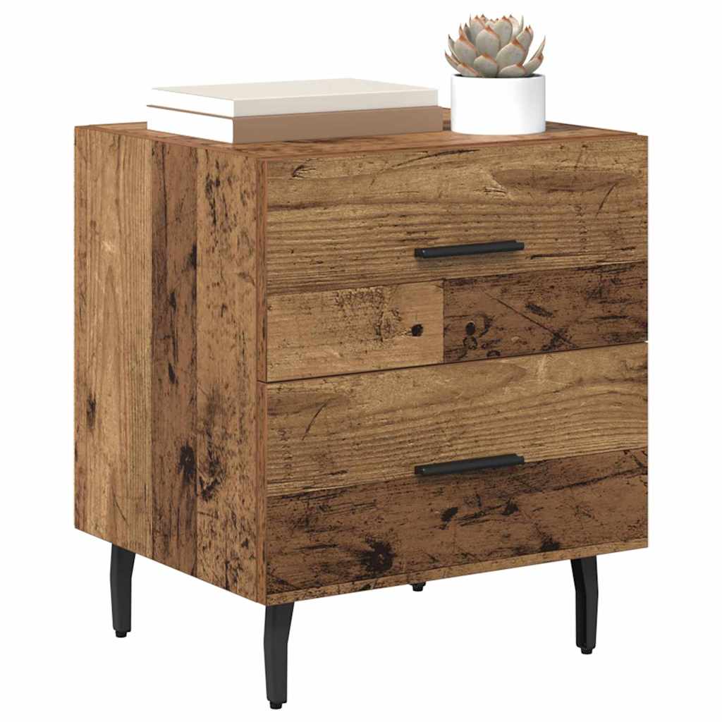 vidaXL Nachtkastje met lade Oud hout 40 x 35 x 47,5 cm Bewerkt hout