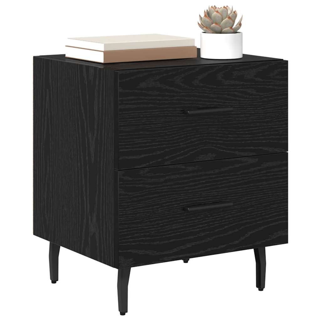 vidaXL Nachtkastje met lade Zwart eiken 40 x 35 x 47,5 cm Bewerkt hout