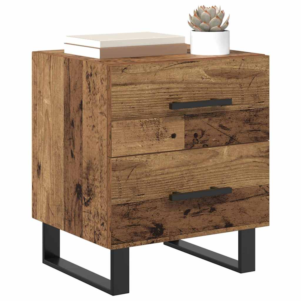 vidaXL Nachtkastje met lade Oud hout 40 x 35 x 47,5 cm Bewerkt hout