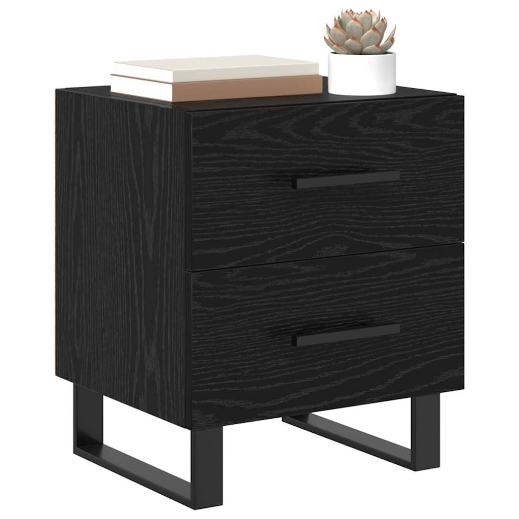 vidaXL Nachtkastje met lade Zwart eiken 40 x 35 x 47,5 cm Bewerkt hout