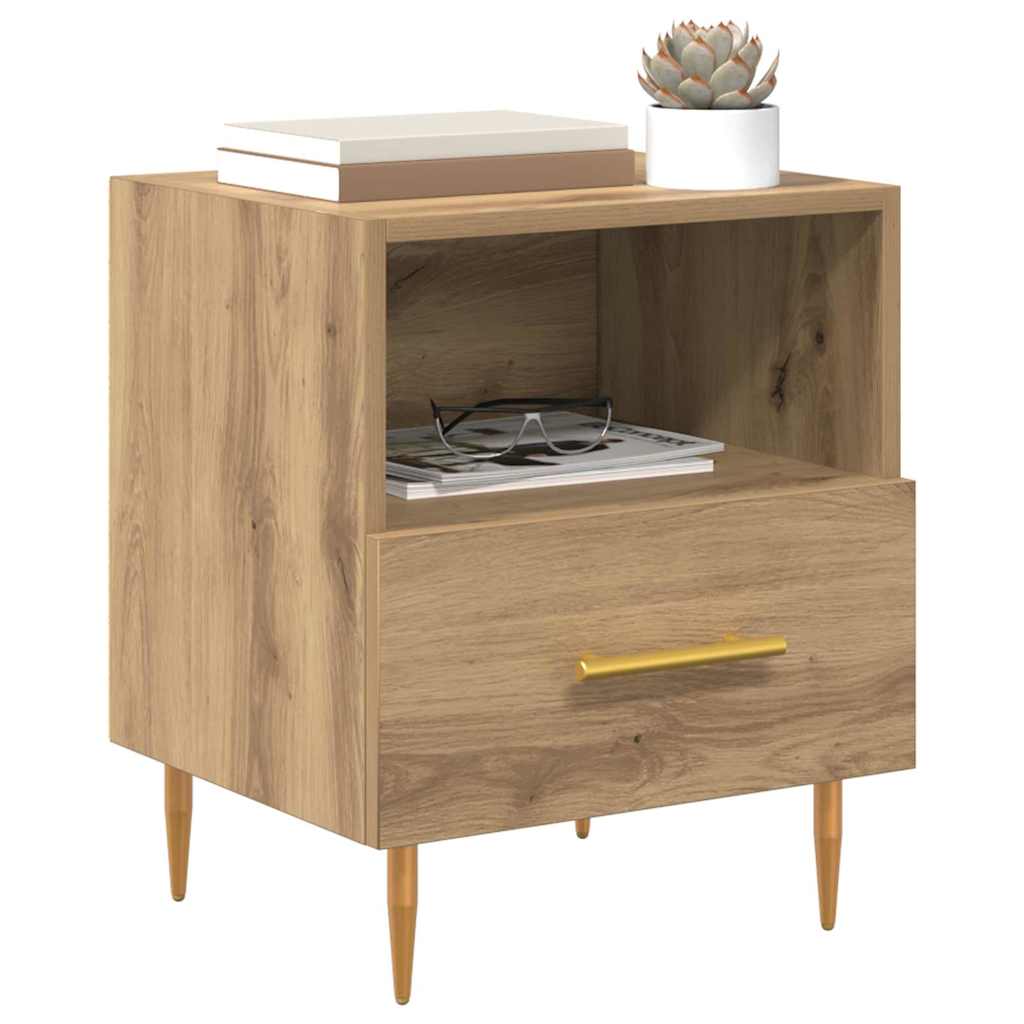 vidaXL Nachtkastje met lade Bruin 40 x 35 x 47,5 cm Bewerkt hout