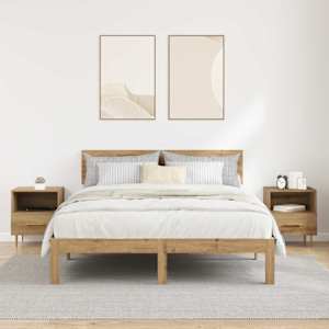 Noční stolek 2 pcs Hnědá 40 x 35 x 47,5 cm kompozitní dřevo - obrázek 4
