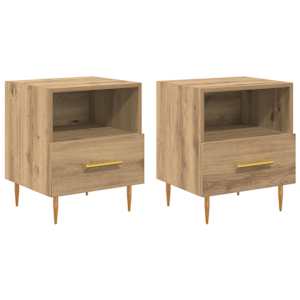 Noční stolek 2 pcs Hnědá 40 x 35 x 47,5 cm kompozitní dřevo - obrázek 2
