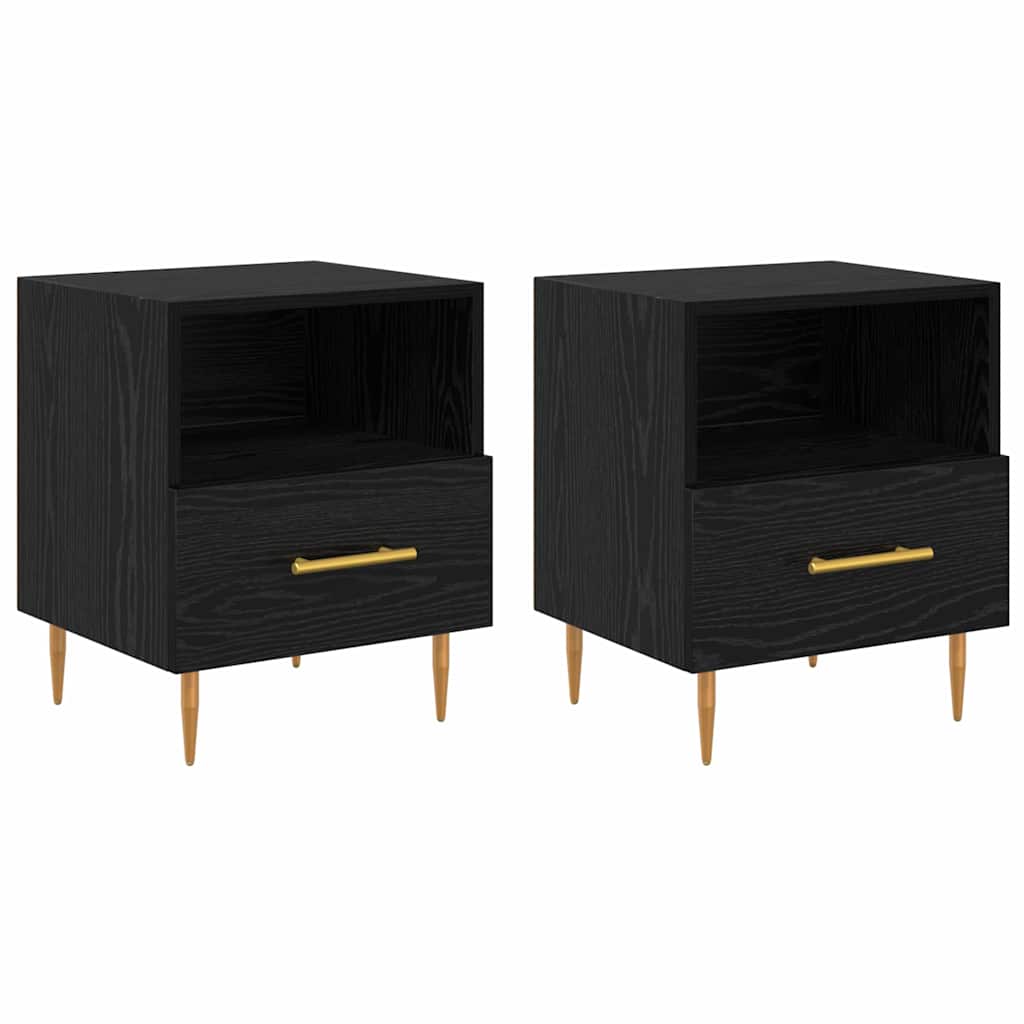 Thumbnail - vidaXL Nachttisch 2 pcs Schwarz 40 x 35 x 47,5 cm Holzwerkstoff