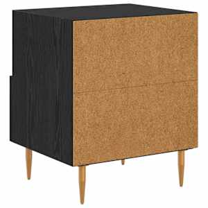 Noční stolek 2 pcs Černá 40 x 35 x 47,5 cm kompozitní dřevo - obrázek 9