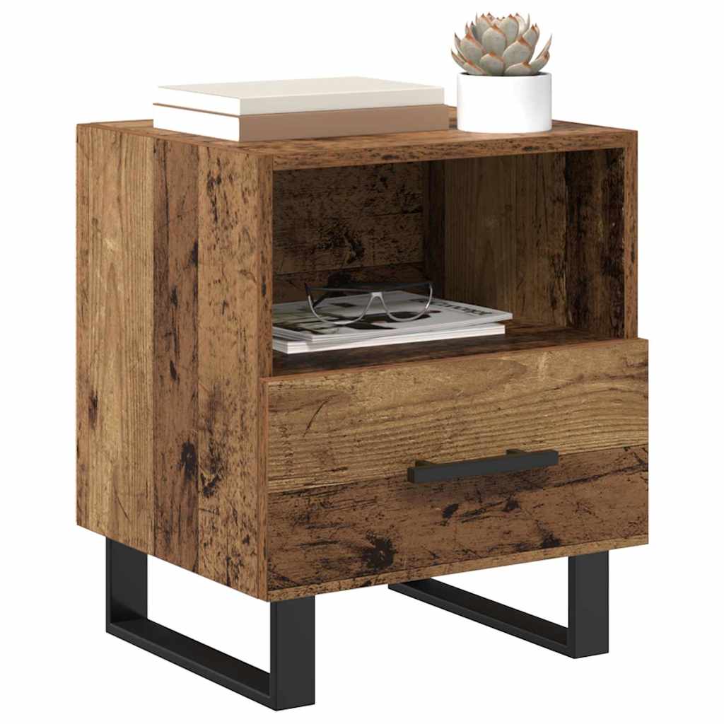 vidaXL Nachtkastje met lade Oud hout 40 x 35 x 47,5 cm Bewerkt hout
