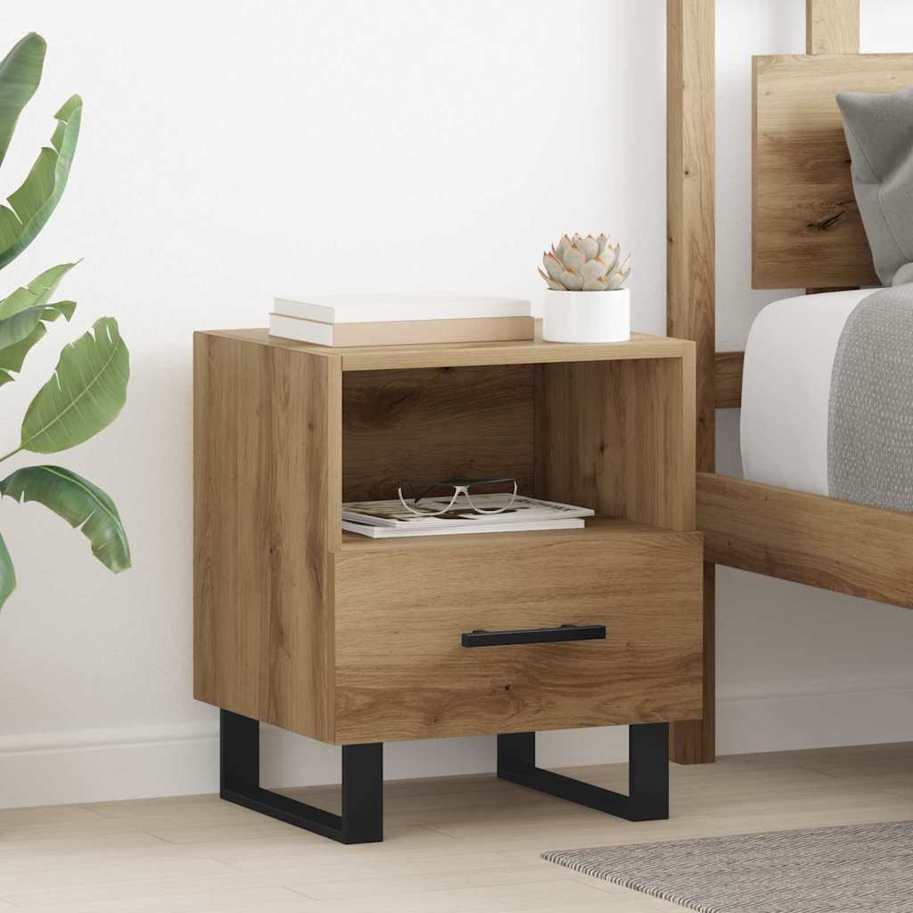 Mobilă și Mobilier - Dulap de noapte cu sertar stejar artizanal 40 x 35 x 47.5 cm