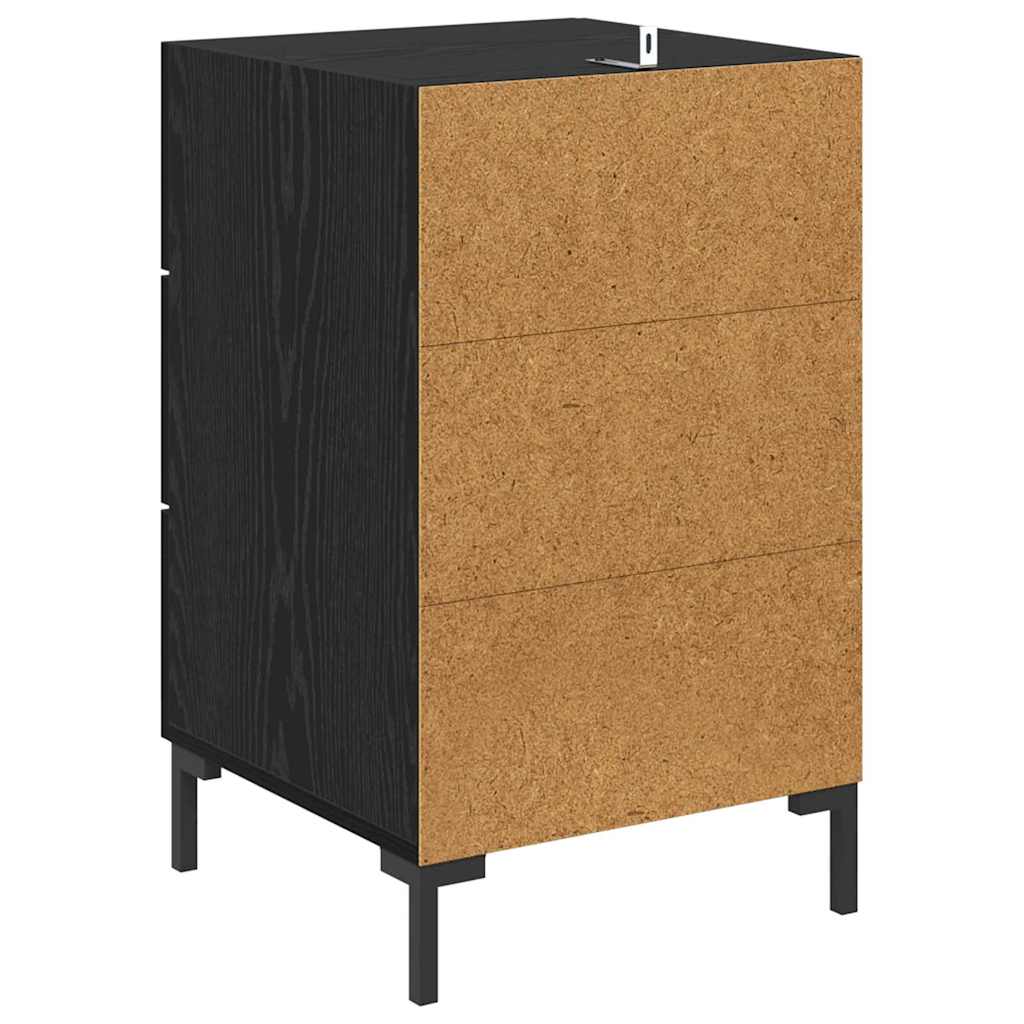 Yöpöytäkaappi Musta tammi. 40 x 40 x 66 cm Tekninen puu - Image 8