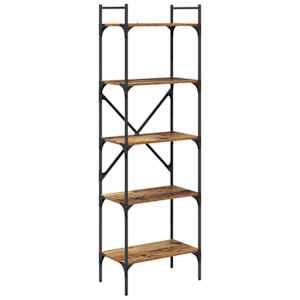 vidaXL Raamatukapp 5 tasandit 56 x 32 x 174 cm Tehispuit Vana puit