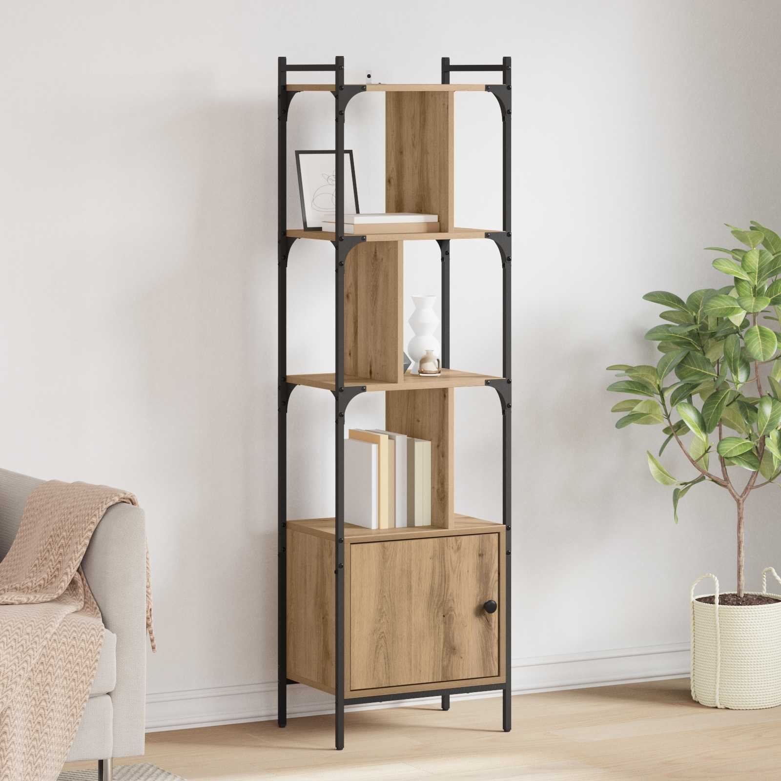 vidaXL Bibliotecă Stejar Artizanal 44,5 x 30 x 154,5 cm Lemn compozit