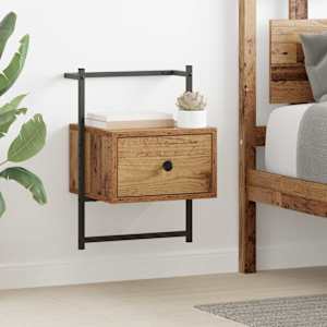 Noční skříňka se zásuvkou 2 pcs Staré dřevo 35 x 30 x 51 cm - obrázek 1