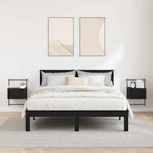Noční skříňka 2 pcs Černý dub 35 x 30 x 51 cm kompozitní dřevo - obrázek 4