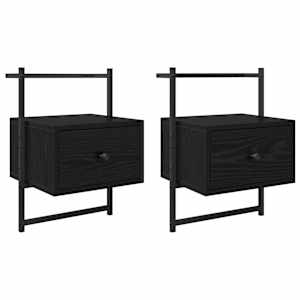 Noční skříňka 2 pcs Černý dub 35 x 30 x 51 cm kompozitní dřevo - obrázek 2