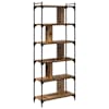vidaXL Raamatukapp 5 tasandit 76 x 32 x 192 cm Tehispuit Vana puit