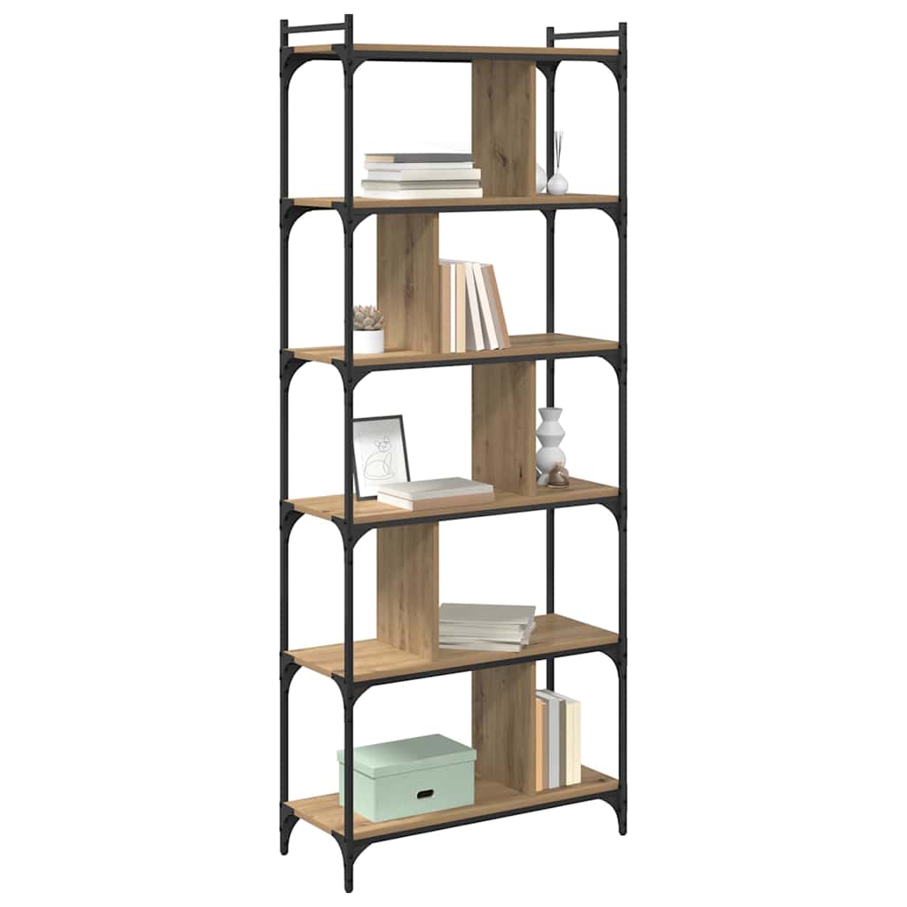 vidaXL Boekenkast artisanaal eikenkleurig 76 x 32 x 192 cm