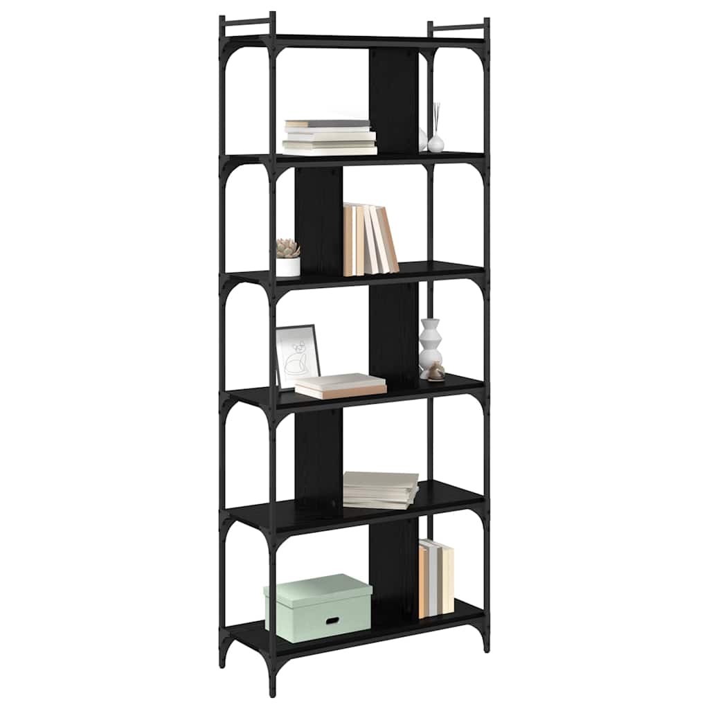 vidaXL Boekenkast Zwart eiken 76 x 32 x 192 cm Bewerkt hout