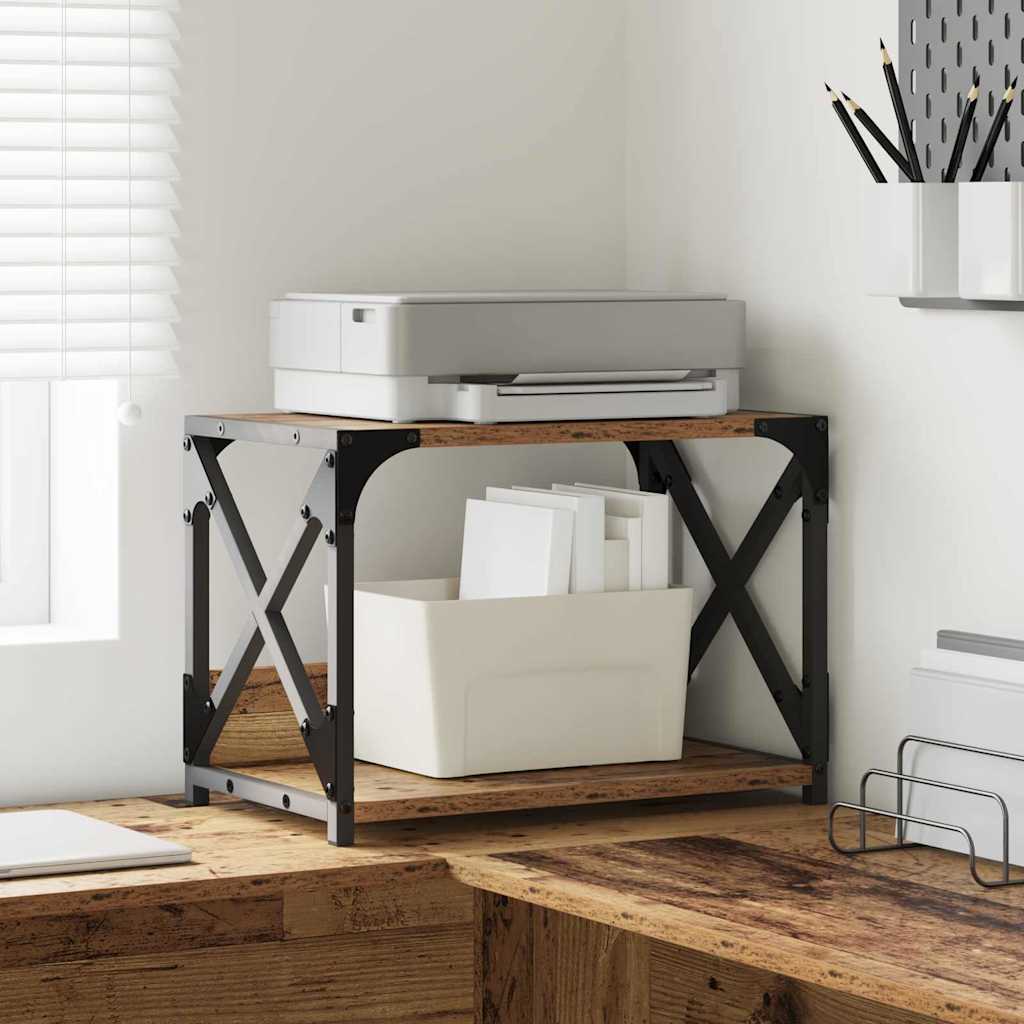 vidaXL Suport pentru imprimantă Lemn Vechi 44 x 26 x 31.5 cm