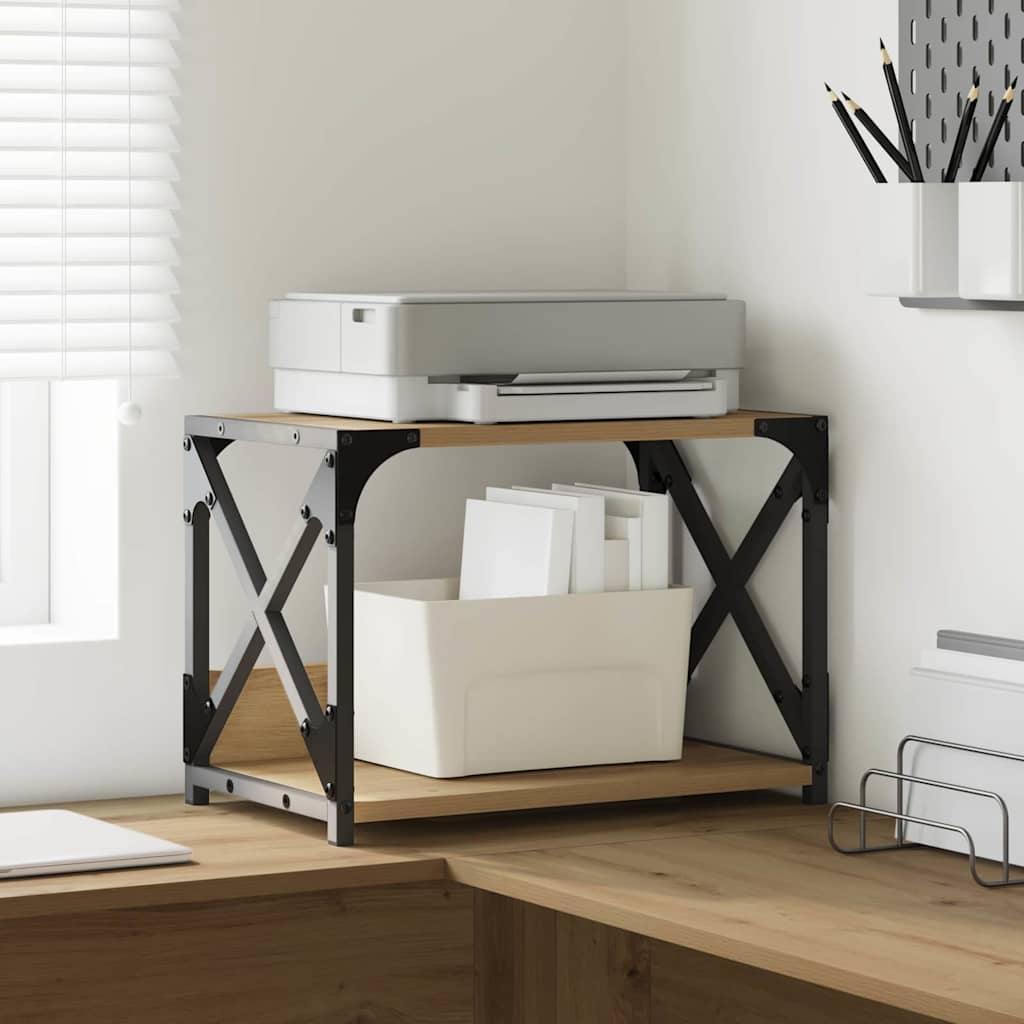 vidaXL Suport pentru imprimantă Stejar Artizanal 44 x 26 x 31.5 cm