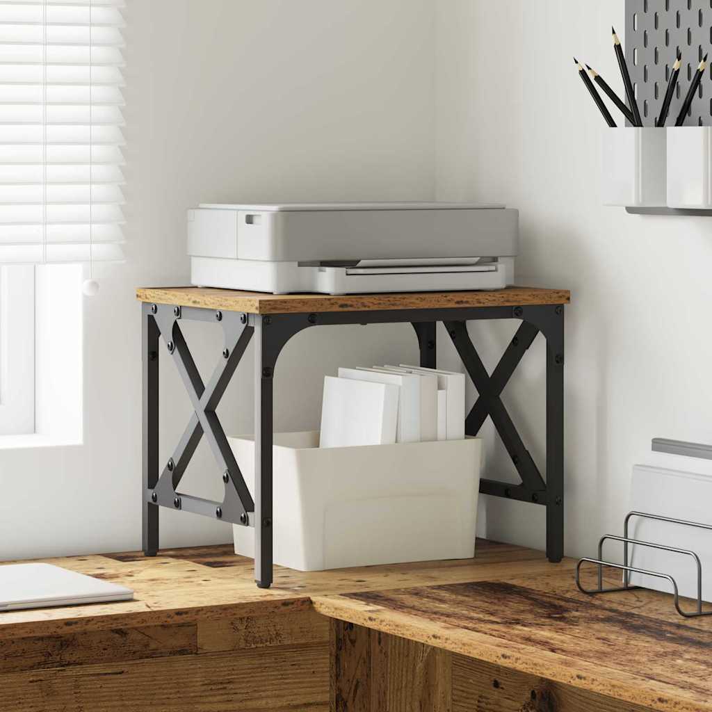 vidaXL Suport pentru imprimantă Ajustabil Lemn Vechi 40 x 30 x 31 cm