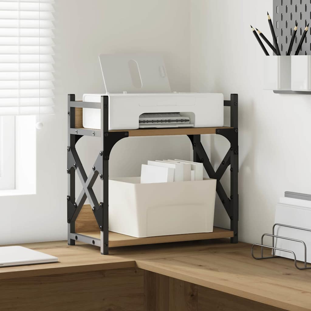 vidaXL Suport pentru imprimantă Stejar Artizanal 40 x 20 x 40 cm