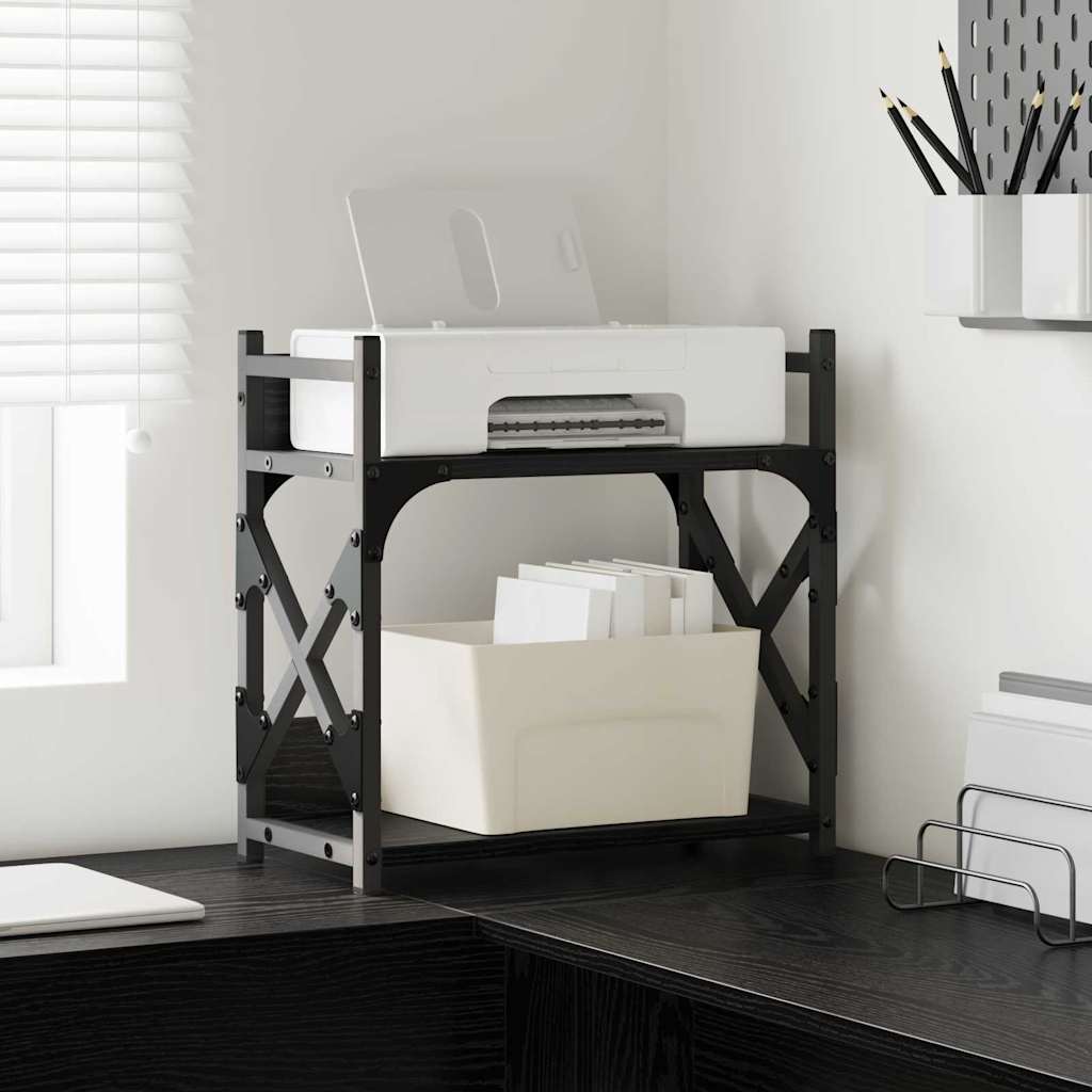 vidaXL Suport pentru imprimantă Stejar Negru 40 x 20 x 40 cm