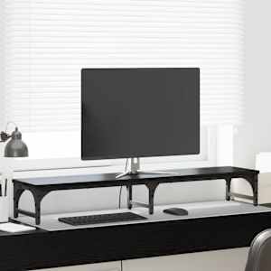 Stojan na monitor Černý dub 105 x 23 x 15,5 cm kompozitní dřevo - obrázek 1