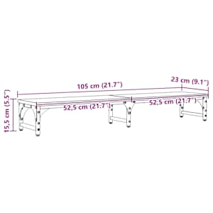 Stojan na monitor Černý dub 105 x 23 x 15,5 cm kompozitní dřevo - obrázek 11
