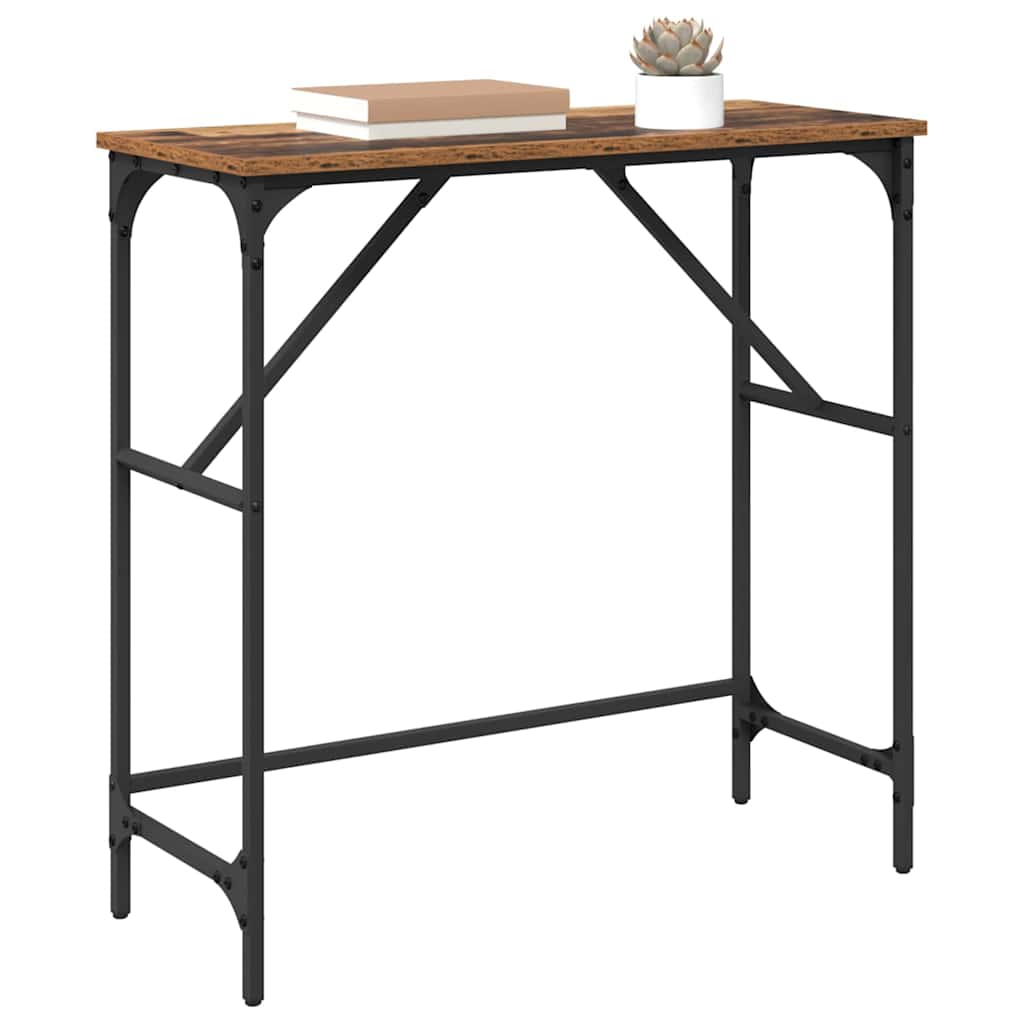 vidaXL Wandtafel Oud hout 75 x 32 x 75 cm Bewerkt hout