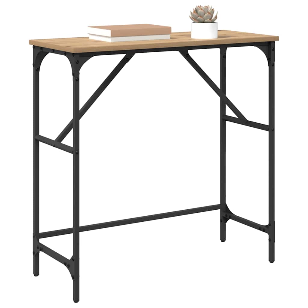 vidaXL Wandtafel artisanaal eikenkleurig 75 x 32 x 75 cm Bewerkt hout